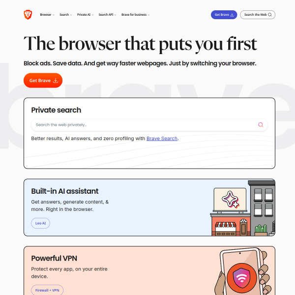 Website preview of Brave Giant