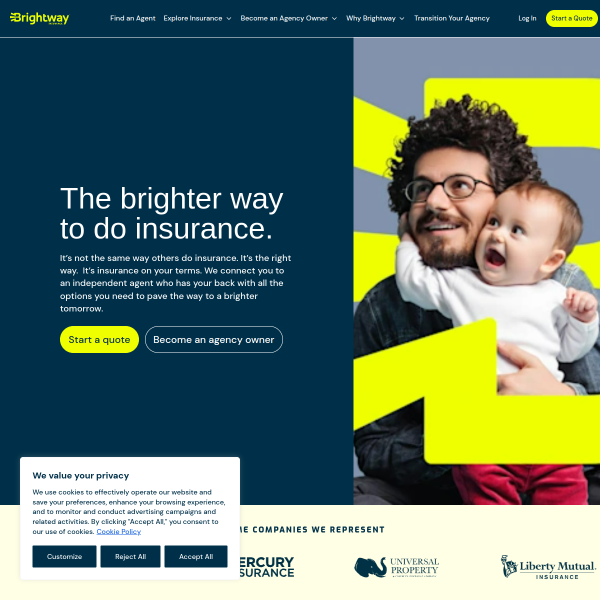 Website preview of Brightway Insurance, The Schmidt Family Agency