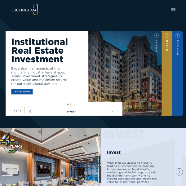 Website preview of Buckingham Place