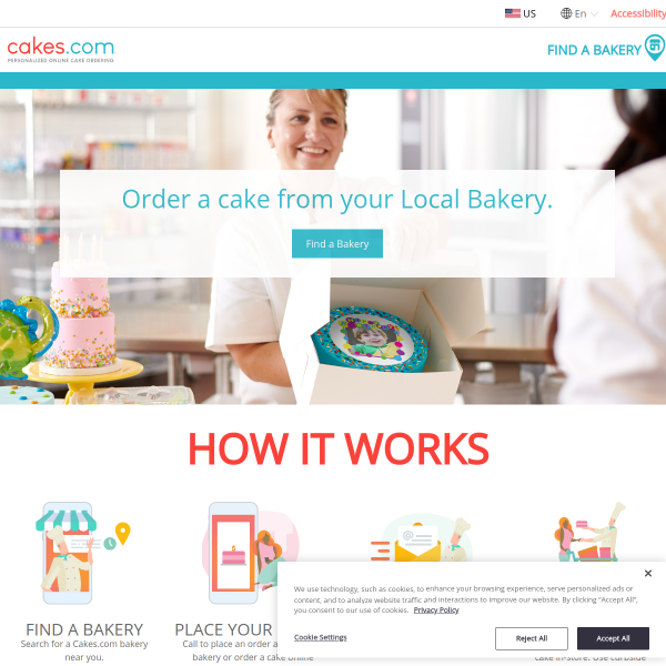 Website preview of Cakes by Dinu