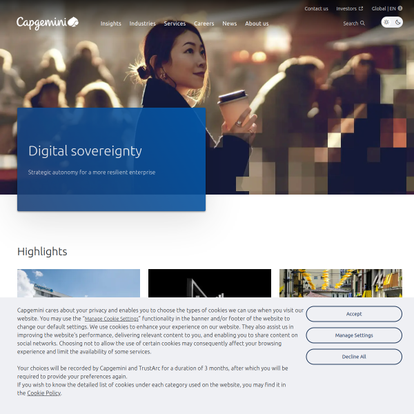 Website preview of capgemini cosulting india limited
