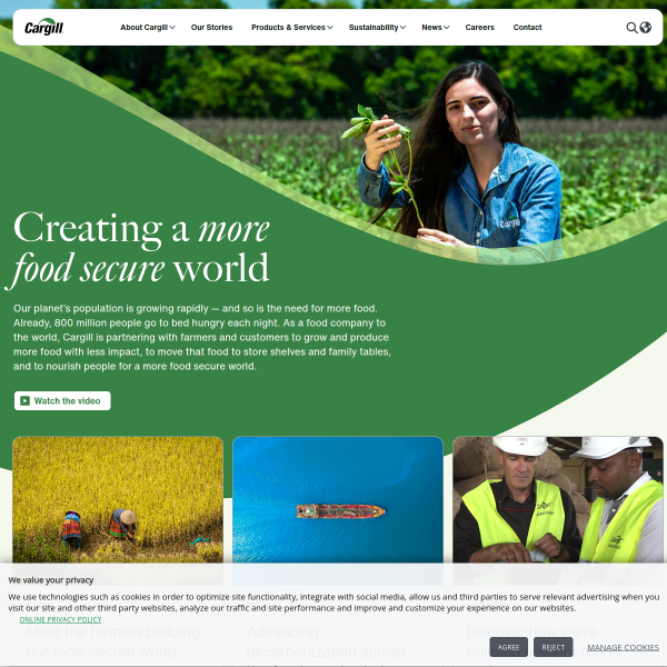 Website preview of CARGILL INTERNATIONAL LUXEMBOURG 3 S. À R.L