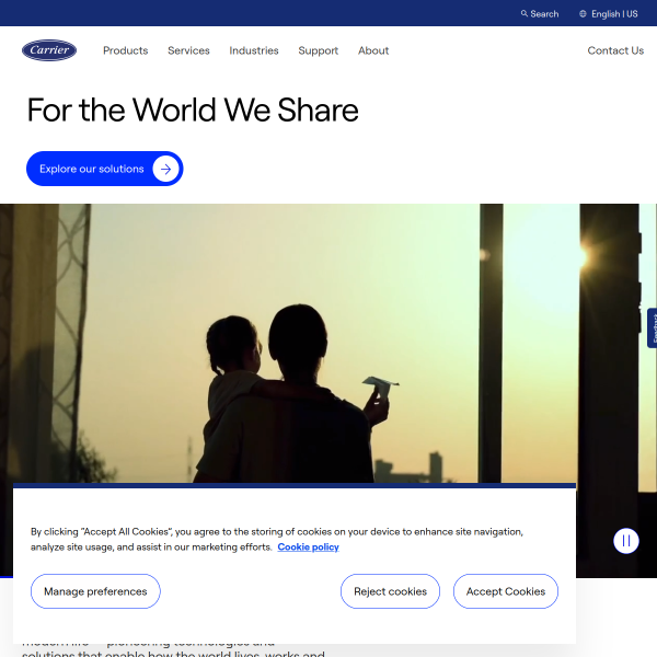 Website preview of CARRIER TREASURY SERVICES IRELAND LIMITED