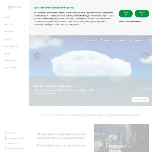 Website preview of Castrol Parque 9