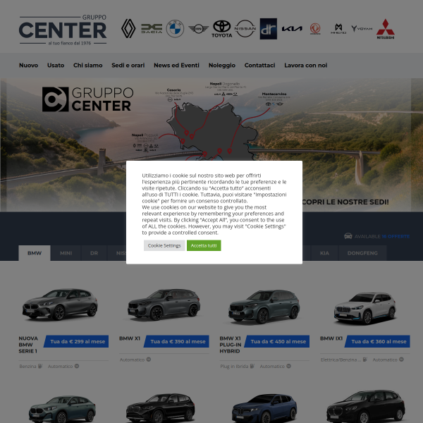 Website preview of CENTER SERVICES - SOCIETA