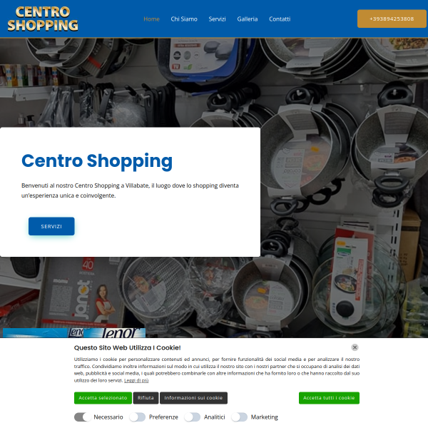 Website preview of CENTROSHOPPING VITERBO SOCIETA