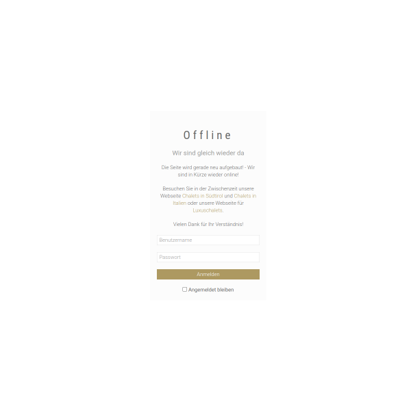 Website preview of chalet san vigilio