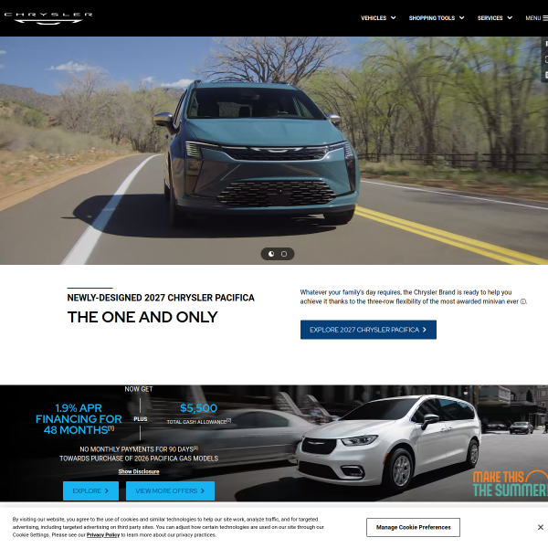 Website preview of Chrysler Jeep Dodge Ram Surprise Service Department