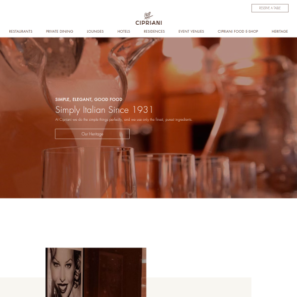 Website preview of CIPRIANI DESIGN