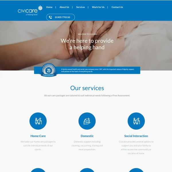 Website preview of CIVICARE (BEDS HERTS & BUCKS) LTD