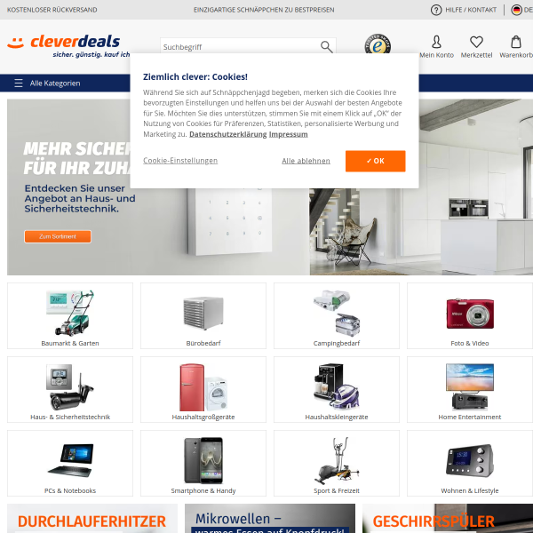 Website preview of cleverdeals