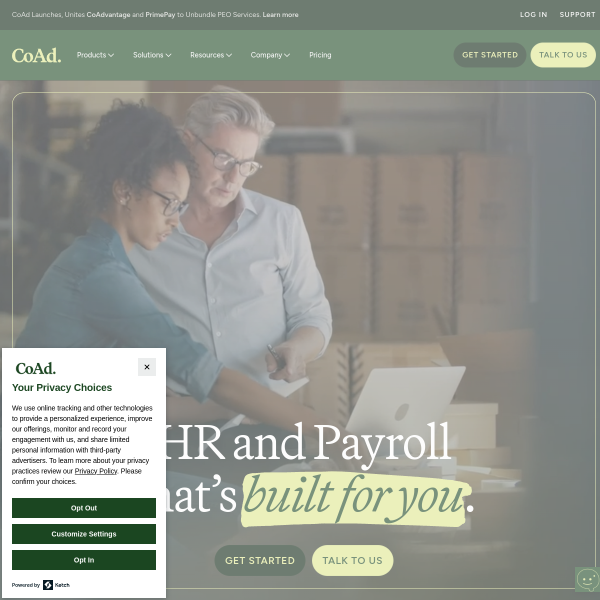 Website preview of Coincad