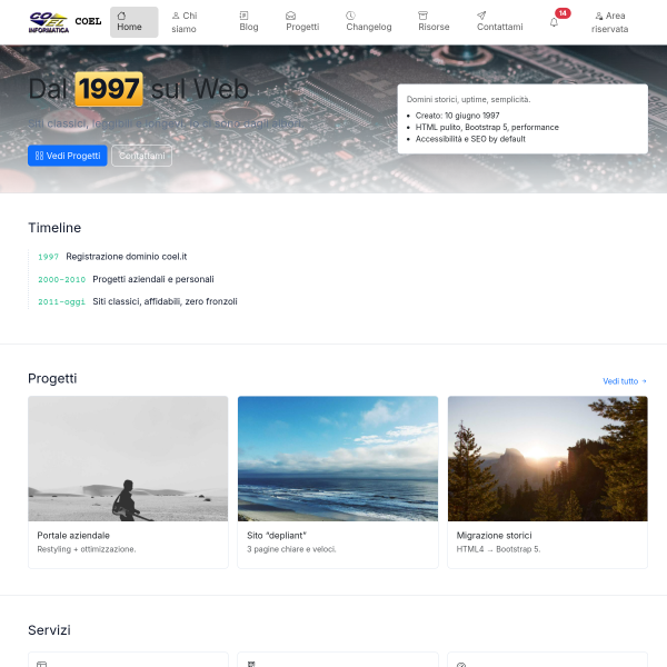 Website preview of COEL DISTRIBUTION SRL
