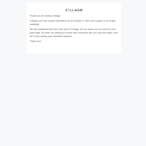 Website preview of Collage Lab