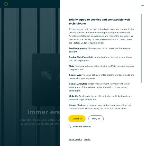 Website preview of Commerzbank AG Filiale Duisburg-Buchholz