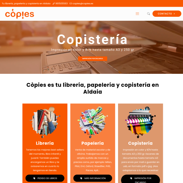 Website preview of COPIES PUBLICITAT SL