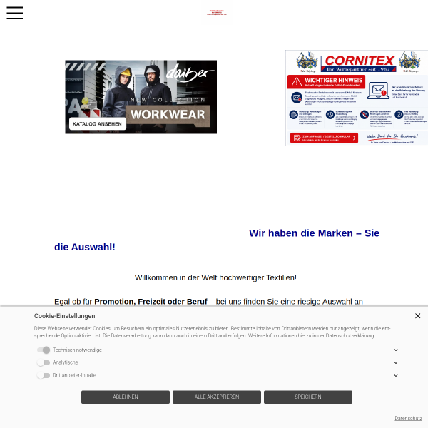 Website preview of cornitex ihr