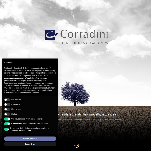 Website preview of CORRADINI DEPURATORI SRL