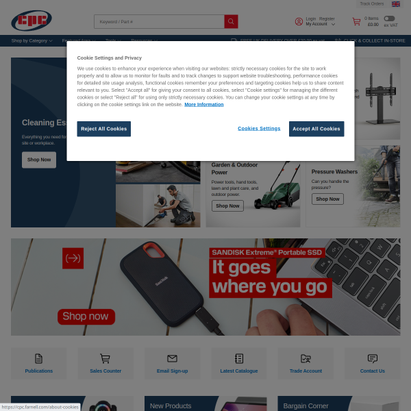 Website preview of CPC BATHROOMS LTD