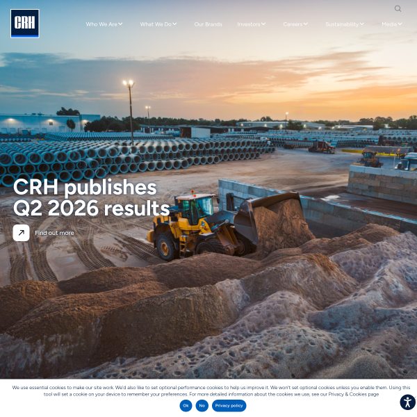 Website preview of crh electronics limited