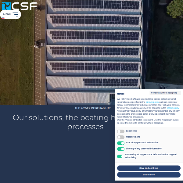 Website preview of CSF SISTEMI - SOCIETA