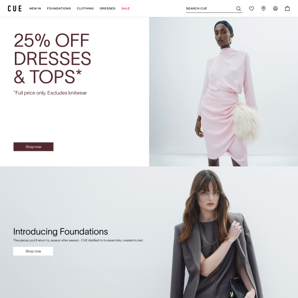 Website preview of cue and cushion incorporated