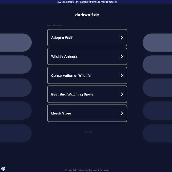 Website preview of darkwolf store