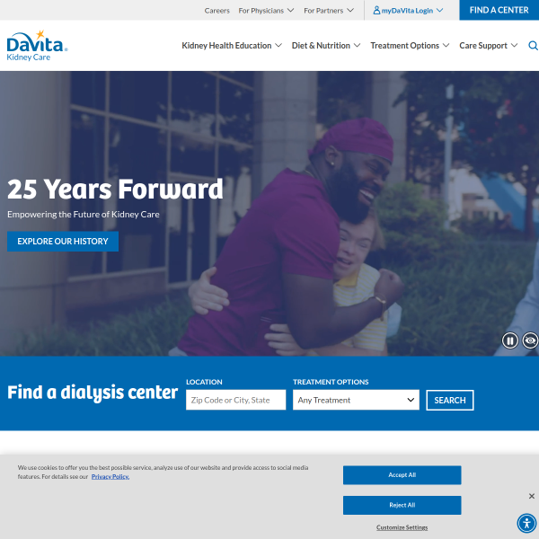 Website preview of DaVita Sealy Dialysis