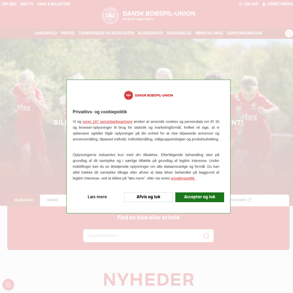 Website preview of DBU Jylllands Rejsefond