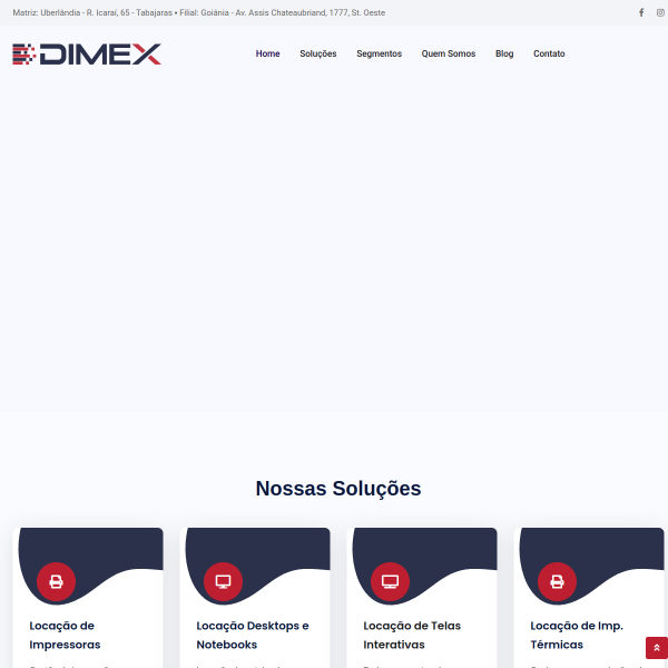 Website preview of dimex produtos e serviços ltda