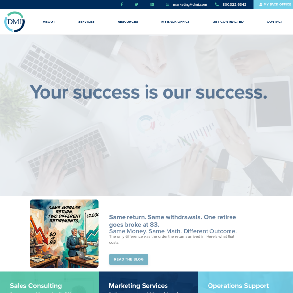 Website preview of DMI International Group