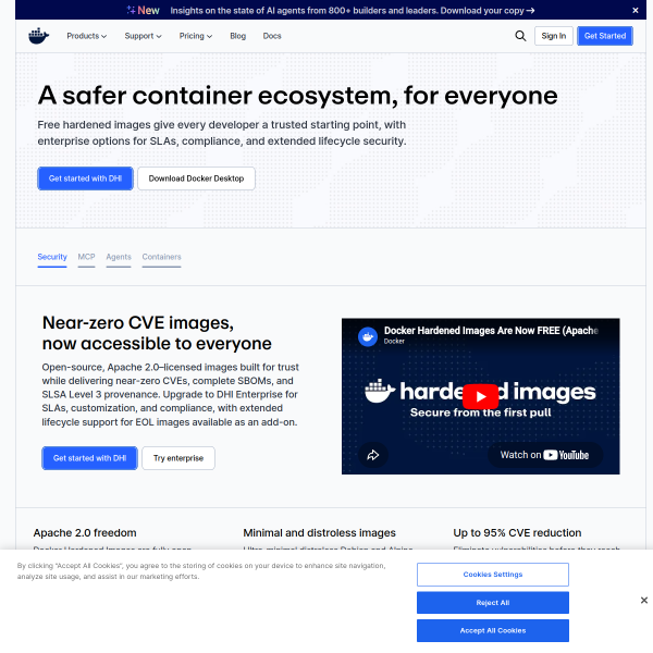 Website preview of Docker pub