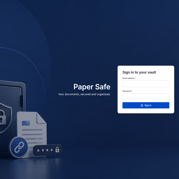 Screenshot of Paper Safe