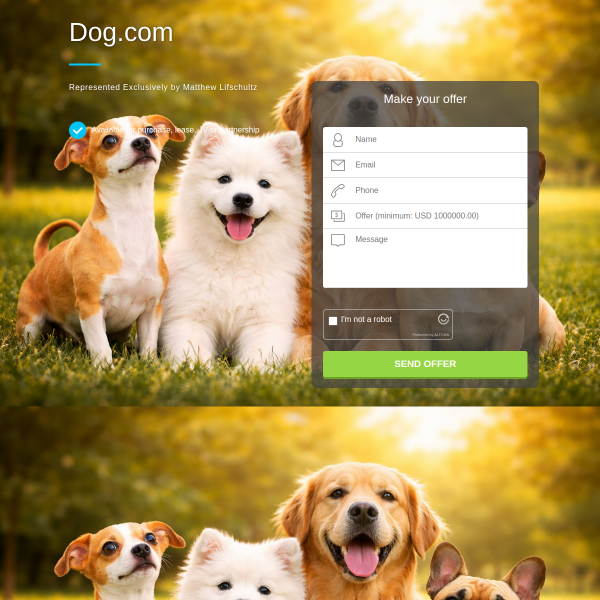 Website preview of Dog Avenue