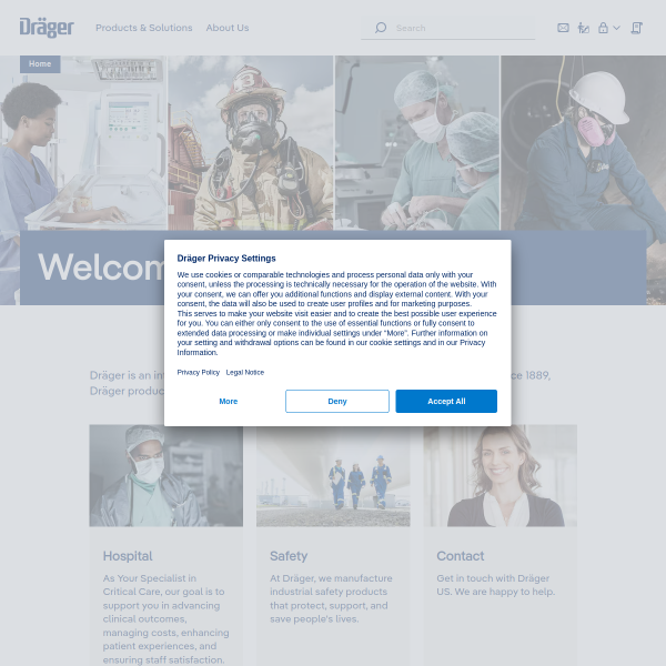 Website preview of Draeger Medical