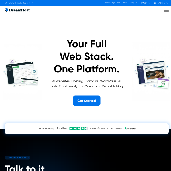 DreamHost official website screenshot