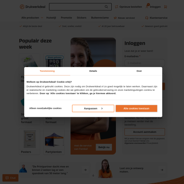 Website preview of drukkerij deniz