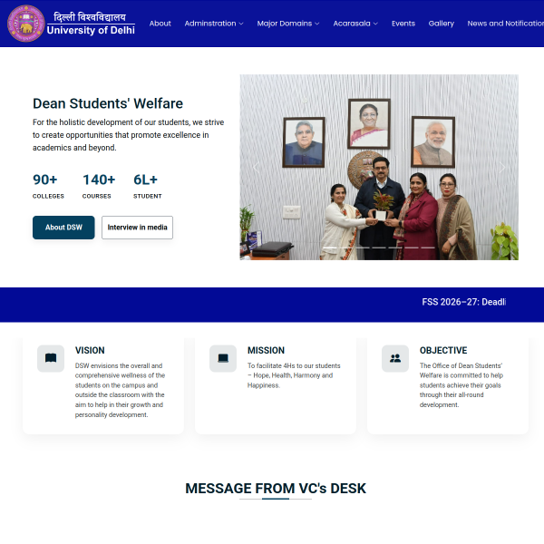 dsw.du.ac.in