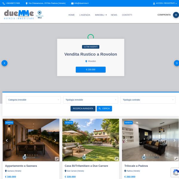 Website preview of DUEMME EXPRESS SOCIETA