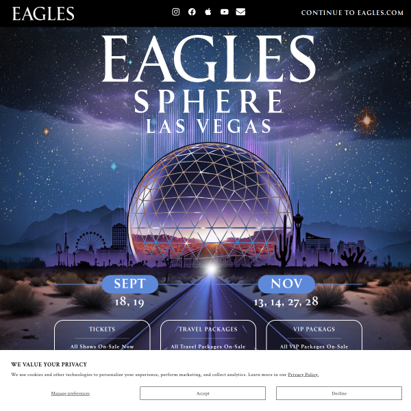Website preview of Eagles Nest Lodge
