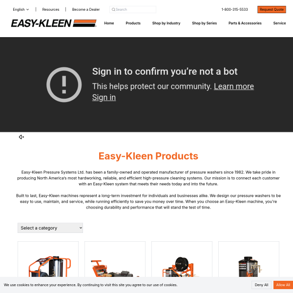 Website preview of easykleen
