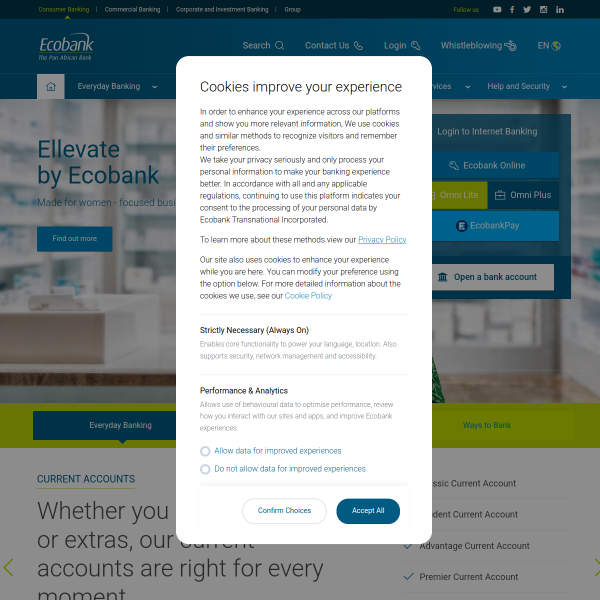 Website preview of ECOBANK DEVELOPMENT COMPANY LIMITED