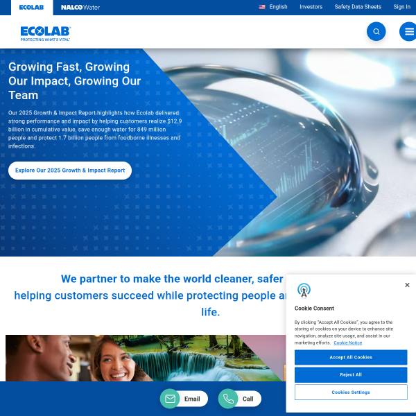 Website preview of ECOLAB GULF FZE