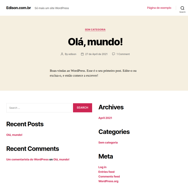 Website preview of EDISON BRITO DE SOUZA RESTAURANTE