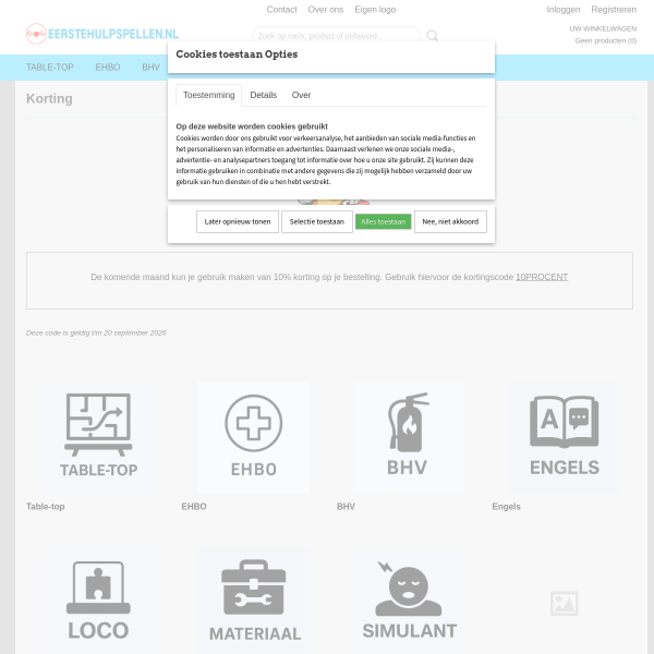 Website preview of Eerstehulpspellen
