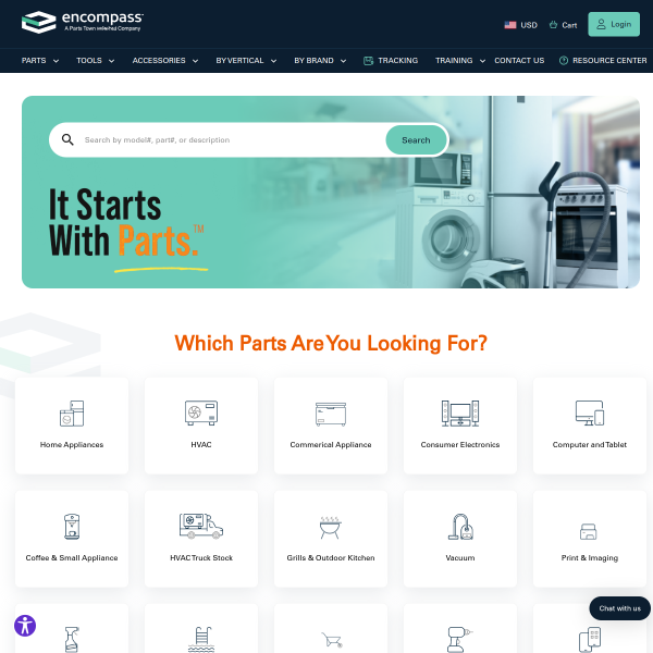 Website preview of ENCOMPASS MEDICAL SUPPLIES, INC.