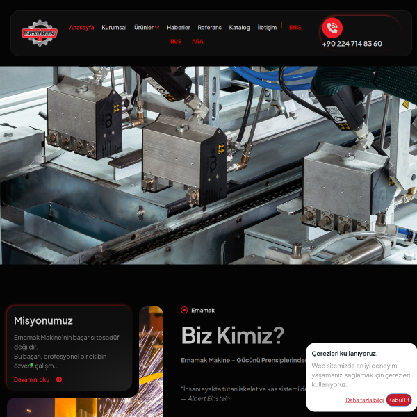 Website preview of ernamak mühendi̇sli̇k