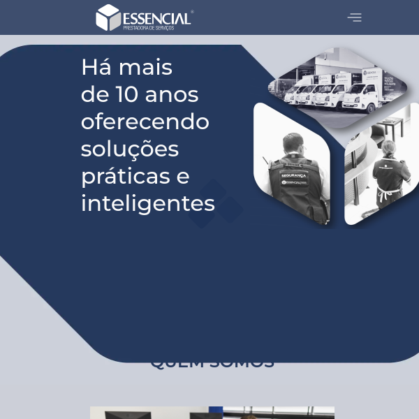 Website preview of essencial cabelo, depilação, manicure e sobrancelhas