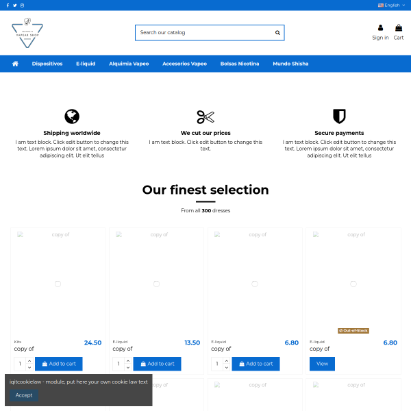 Website preview of Estanc Els Masos