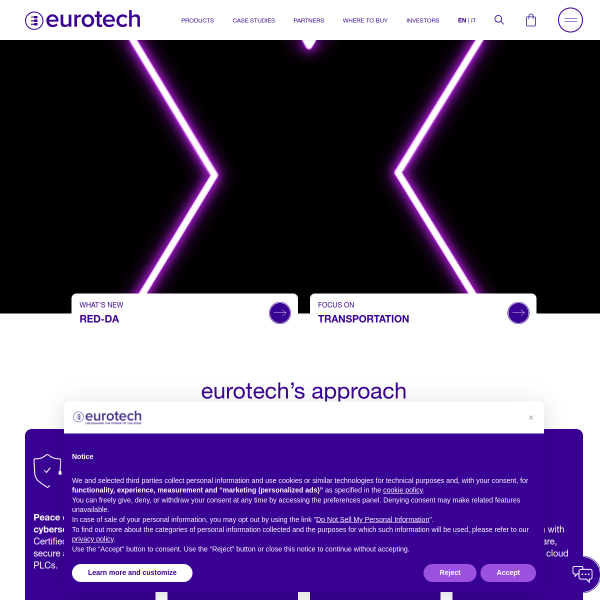 Website preview of EUROTECH DEVELOPMENT & CONSULTING S.R.L.